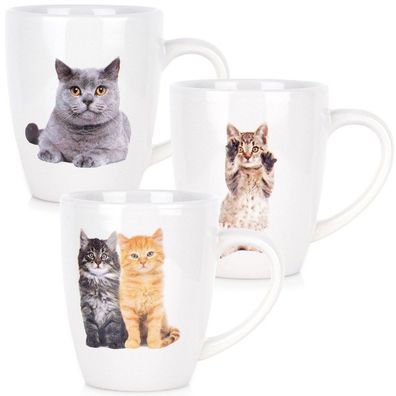 Keramiktassen Katzen 220 ml 3 Stück