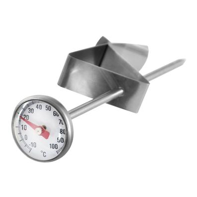 Küchenthermometer aus Stahl mit Klemme und 14 cm langer Sonde