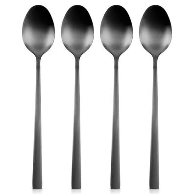 Schwarze Cocktaillöffel aus Stahl, 4 Stück