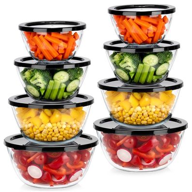 Glasschüssel mit Deckel 750 ml / 1 l / 1,5 l / 2 l 8 Stück