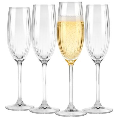 Champagnergläser aus Glas, 210 ml, 4 Stück