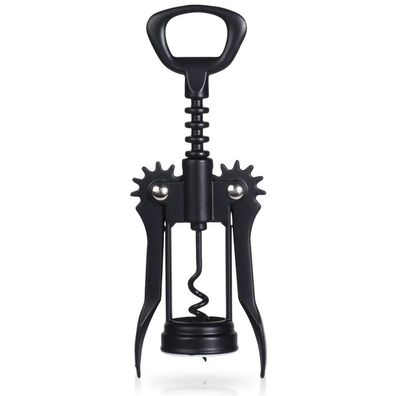 Schwarzer Weinkorkenzieher aus Metall, 16 cm