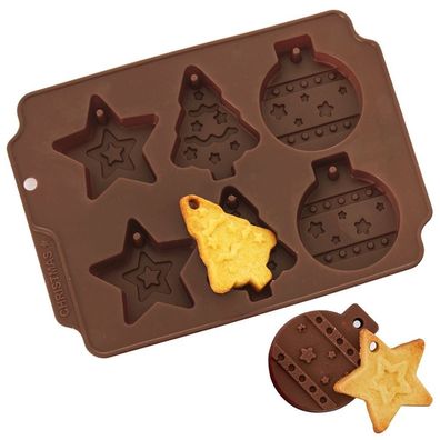 Brauner Silikon-Weihnachtsplätzchenausstecher Sillinie
