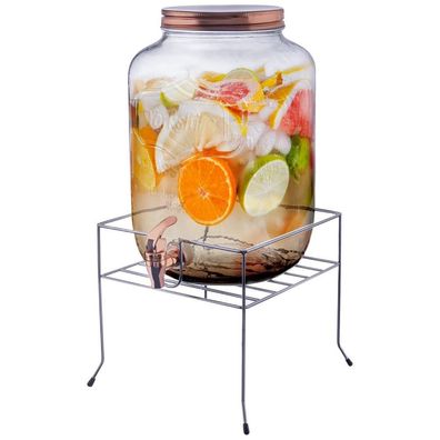 Glas mit Zapfhahn und Ständer für Limonadengetränke, 8,8 l