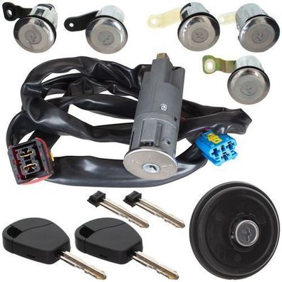 Peugeot Partner 00-03 komplettes Zündschloss + 5x Schlosseinsätze + Tankdeckel KPL