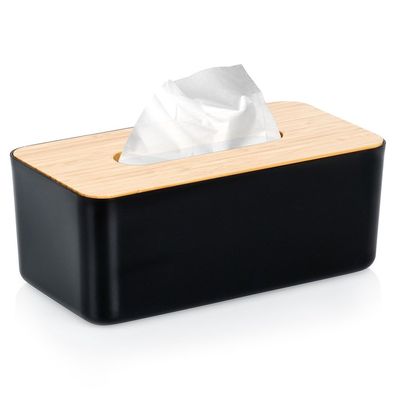 Schwarze Taschentuchbox, 24 x 13 x 9,5 cm