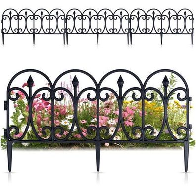 Schwarzer Gartenzaun 60x33 cm 4 Stück