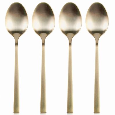 Teelöffel aus Goldstahl, 4 Stück