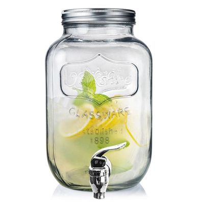 4-Liter-Glasgetränkekrug mit Zapfhahn