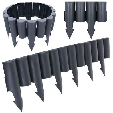 Graphitfarbene Gartenpalisaden 2,5 m 10 Stück