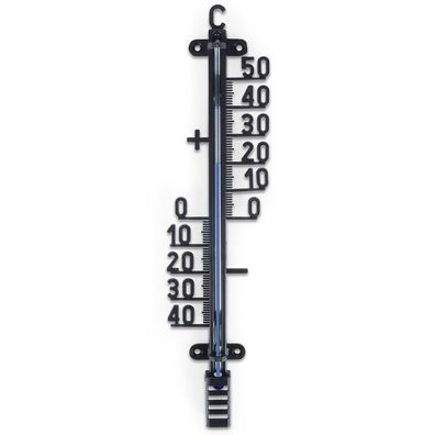 Schwarzes Außenthermometer 25 cm