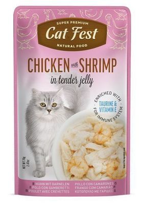 Cat Fest Katzenfutter im Beutel „Chicken with Shrimp in Jelly“ 70 g