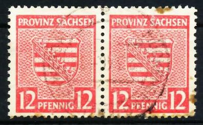 SBZ PROV. Sachsen Nr 79Ya zentrisch gestempelt WAAGR PAAR X659532