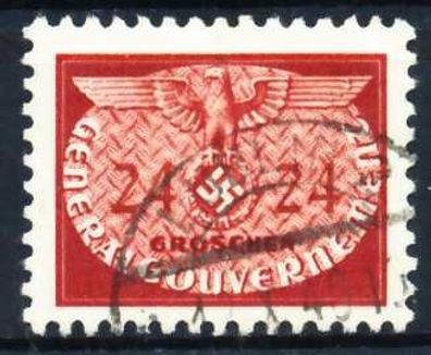 Generalgouvernement DIENST Nr 21 gestempelt X6A8EF2