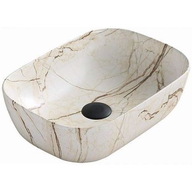 Mexen Rita Aufsatzwaschbecken 45 x 32 cm, Beige Stein - 21084592