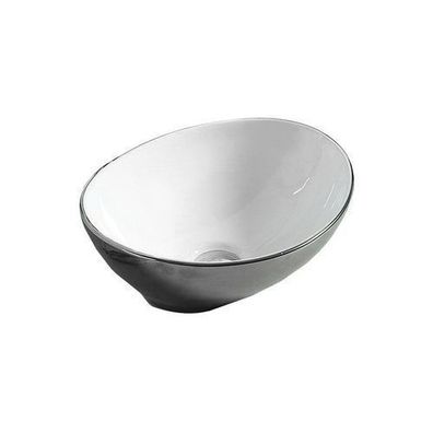 Mexen Elza Aufsatzwaschbecken 40 x 33 cm, Silber/Weiß - 21014079