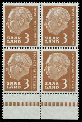 SAAR OPD 1957 Nr 382 postfrisch Viererblock URA X799B26