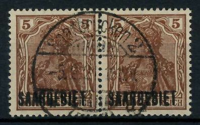 SAAR Germania Nr 44a zentrisch gestempelt WAAGR PAAR X7B22DA