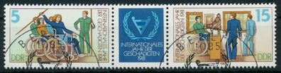 DDR Zusammendruck Nr WZd500 gestempelt 3ER STR X1589BE