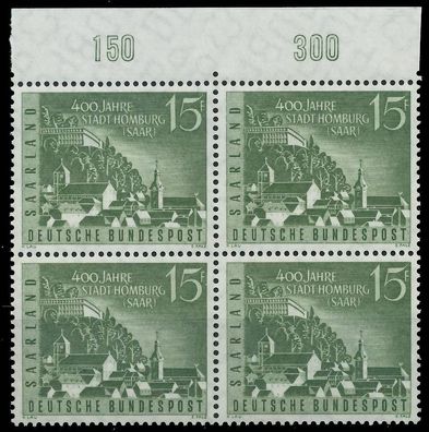 SAAR OPD 1958 Nr 436 postfrisch Viererblock ORA X478D42