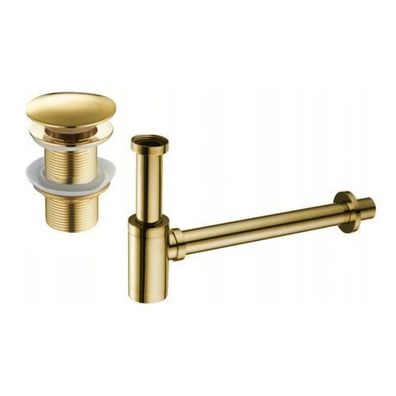Mexen Rund Waschtisch Siphon Gold, Messing, Ø40 mm