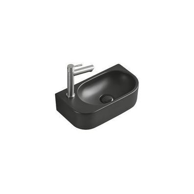 Mexen Viera Aufsatzwaschbecken links 40 x 21 cm, Schwarz matt - 21274085L