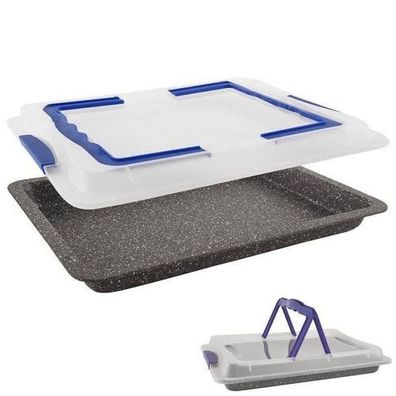 Granit-Backform mit Deckel GRANDE 43x29x7 cm