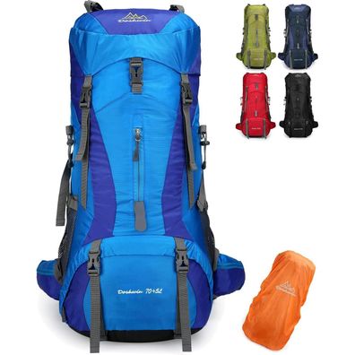 Doshwin 70L Rucksack mit Regenschutz Blau