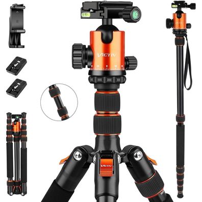 VICTIV Kamera Stativ 203 cm mit Kugelkopf und Handyhalterung