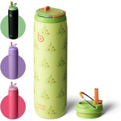 bottlebottle Wasserflasche 32oz mit Strohhalm und Griff
