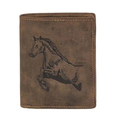 Greenburry Geldbörse mit Motiv 1701-Stag, braun Pferd, Herren