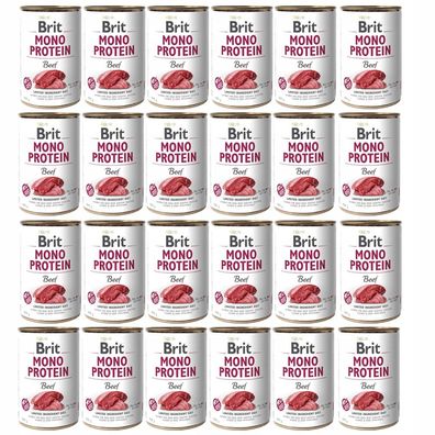 Brit Mono Protein Rindfleisch Nassfutter für Hunde 24x400g