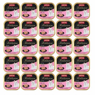 Animonda Vom Feinsten Baby Pastete Nassfutter für Katzen, Set mit Schale, 25 x 100 g