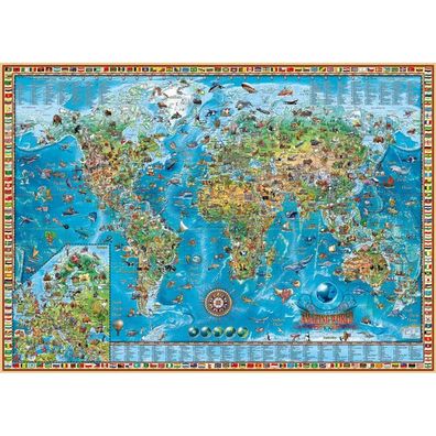 Puzzle 2000 pz - Amazing World, Map Art