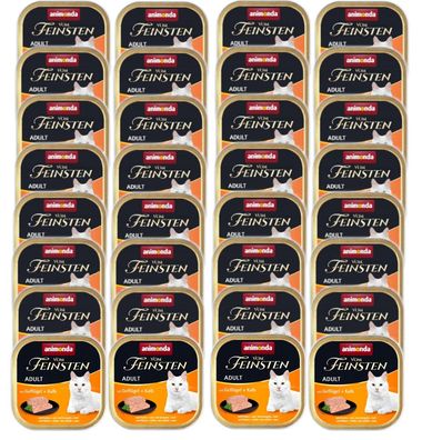 Nassfutter für Katzen Animonda Vom Feinsten Adult Geflügel mit Kalbfleisch 32 x 100 g