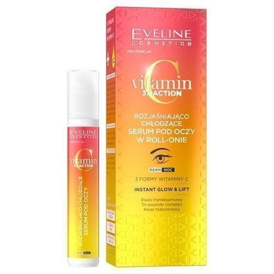 Eveline Vitamin C 3-fach Wirkung Augenserum Kühl Roll-On, 15 ml