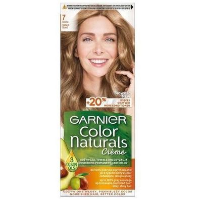 Garnier Color Naturals Permanente Haarfarbe 7 Blond, Intensive Deckkraft, Pflege