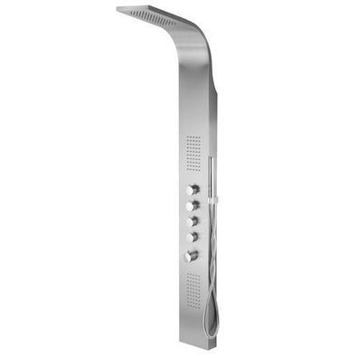 Duschpaneel Edelstahl Samsara Massage Wasserfall Thermostatisch Silber Massagedusche