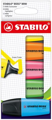 Stabilo - Textmarker - BOSS MINI - 5er Pack - mit 5 verschiedenen Farben