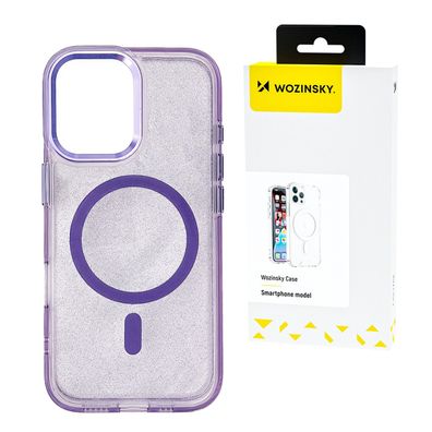 Samsung Galaxy S25 Glitzerhülle mit Mag Safe - Lila mit Glitzer