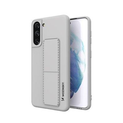 Wozinsky Silikon-Schutzhülle mit Standfunktion für Samsung Galaxy S21+ 5G, Grau