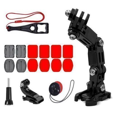 GoPro Helm Befestigungsset fuer Sportkameras - Kompatibel mit GoPro, DJI, Insta36