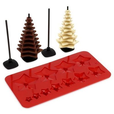 Schokoladenform aus Silikon in Form eines Weihnachtsbaums, 9-teilig