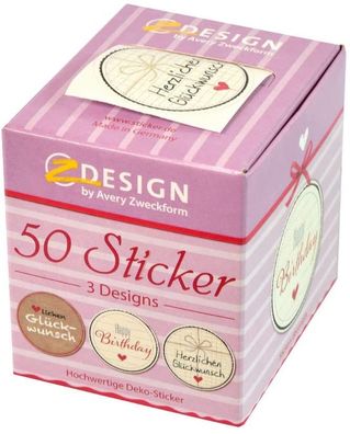 AVERY Zweckform 56814 Geschenkaufkleber Sticker auf Rolle 50 Stück (Etiketten, Papier