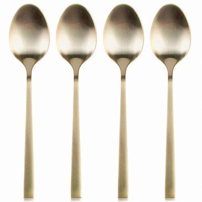 Teelöffel aus Goldstahl, 4 Stück