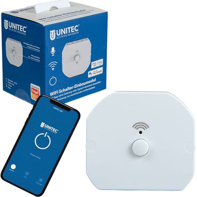 Unitec WLAN Smart Schalter Einbaumodul WiFi Lichtschalter für Alexa Google Tuya
