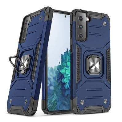 Ring Armor Hybrid-Hülle mit Magnethalterung für Samsung Galaxy S22+ - Blau
