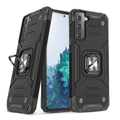 Ring Armor Hybrid-Hülle mit Magnethalterung für Samsung Galaxy S22+ - Schwarz