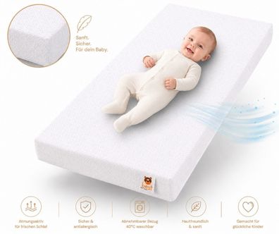 Best For Kids Kindermatratze Polycotton Waschbar Tragbar Schaumstoff für Kinderbett