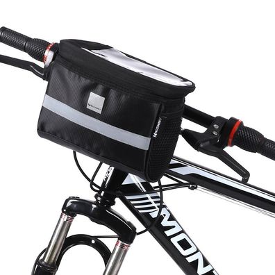 Fahrradlenkertasche mit Handyhülle, 2 l, schwarz